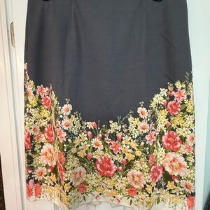 J. Jill Gray Floral Pencil Skirt